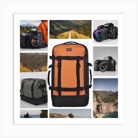 Collage Of Travel Gear Art Print