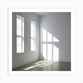 Empty Room With Windows 10 Art Print