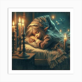 Little Elf Sleeping Art Print