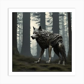 Wolf In The Woods 57 Art Print