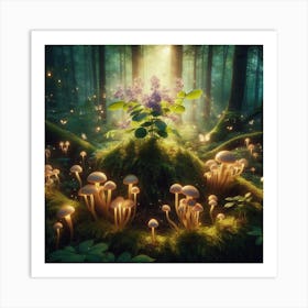 Mushroom Forest 4 Poster