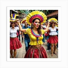 Colombian Dancers 2 Art Print