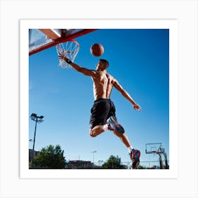 Young Shot Competition Play Board Urban Action Man Court Training Fitness Basket Abdomin (13) Art Print