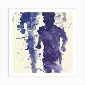 Purple Running Men Art Print