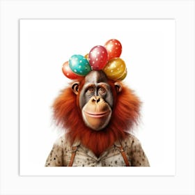 Birthday Orangutan Art Print