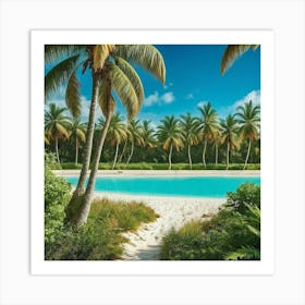 Serenity Shores Palms, Sands, And The Symphony Of Tropics Art Print