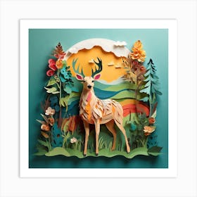 Deer In The Forest 8 Art Print