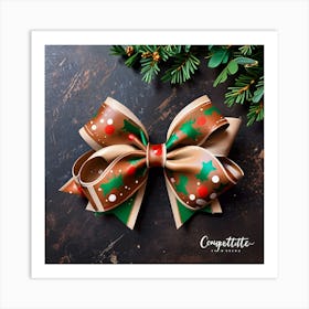 Christmas Bow 1 Art Print