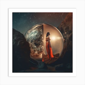 Woman In A Sphere Art Print