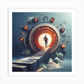 Man Walking Down A Path Art Print