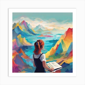 Girl Reading A Book Art Print