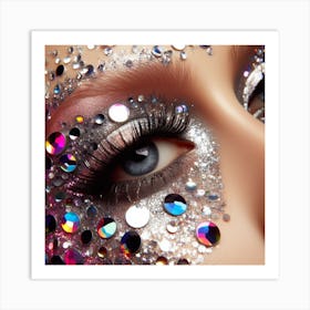 Glamorous Woman With Glitter Eye Makeup Art Print