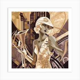 Deco Woman Art Print