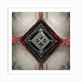 Black Diamond red streams Art Print