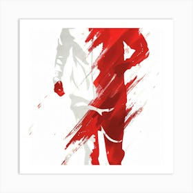 Runner In Red And White Art Print