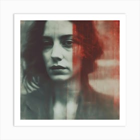 Glitchy & Retro Portrait Of A Woman Art Print