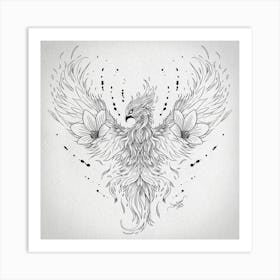 Phoenix with Flowers Art Print