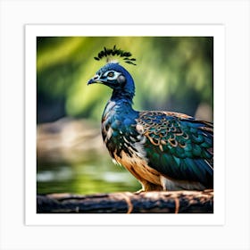 Nut Sharpened Hawk Walnut Feather Brown Drake Blurred Park Peacock Avian Green Duck Pea (1) Art Print