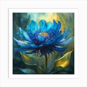 Blue Peony Flower Art Print