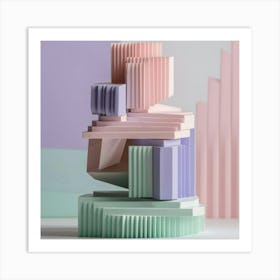 Pastel Paper Sculpture Art Print