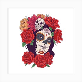 Day Of The Dead Woman Art Print