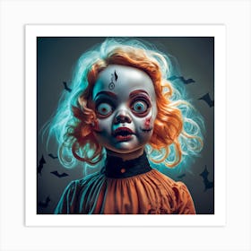 Studio Photography Of Halloween Version Of A Dol Art Print