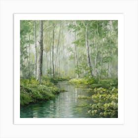 River In The Forest 1 Art Print