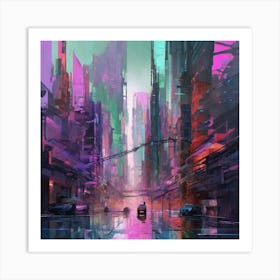 Futuristic City 232 Art Print