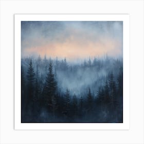 Fog Forest Art Print