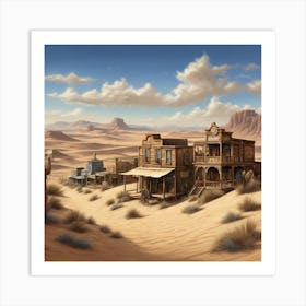 Old Desert Town 2 Art Print