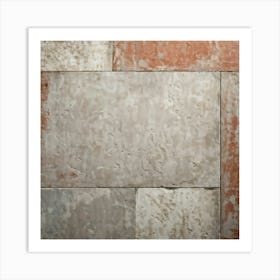 Aged Concrete Texture Embracing Retro Brickwork Pattern Varying Shades Of Faded Terracotta And Weat (4) Art Print