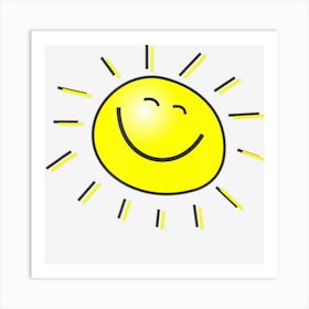 Smiley Face Sunshine Sun Kids Summer Happy Fun Smile Art Print