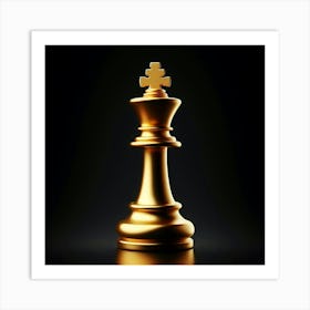 Golden Chess Piece Art Print