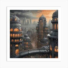 Futuristic City 38 Art Print