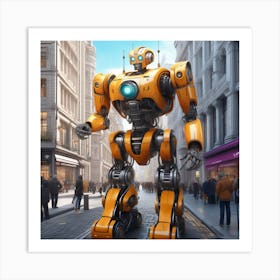 Robot On The Street 47 Art Print