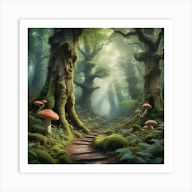 Mossy Forest art Art Print