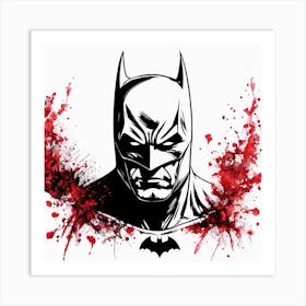 Batman Portrait Ink Painting (14) Art Print