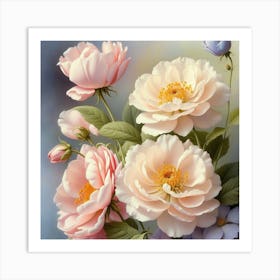 Peonies In A Vase Art Print