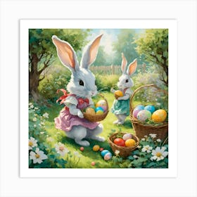 Easter Bunnies 1 Art Print