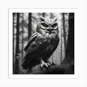 Owl In The Woods 9 Art Print