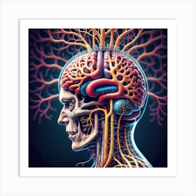 Human Brain And Nervous System 15 Art Print