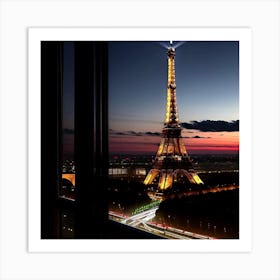 Eiffel Tower At Dusk Art Print