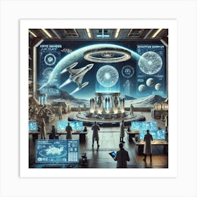 A Futuristic Sci Fi Scene Depicting The Scientific Art Print