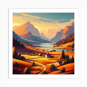 Landscape Painting 160 Art Print