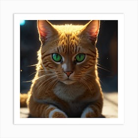 Cat With Green Eyes 1 Art Print