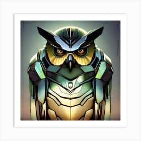 Robot Owl 3 Art Print