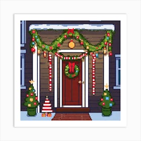 Christmas Door Art Print