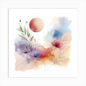 Watercolor Flower Painting Art Print