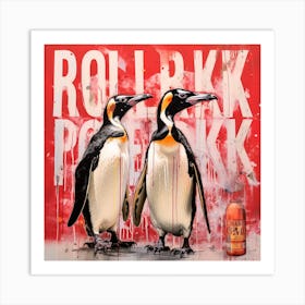 Abstract Penguin Rules Art Print