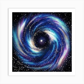 Abstract Cosmic Eye Shape Surrounded By Vibrant Swirling Colors Art Print